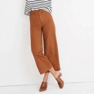 MADEWELL Rust Retro Emmett High Waisted Wide Leg Crop Pants 26